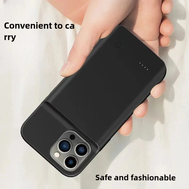 10000mAh Battery Charger Case for iPhone 14 Plus/15 Pro/12 Pro Max/11 Pro/X/XS/XR/XS Max/6/6S/7/8 Plus | High-Capacity Power Bank Case