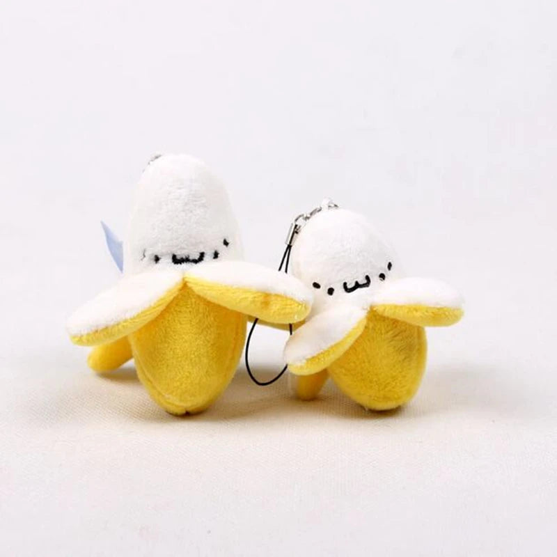 1Pcs Kid Super Cute Banana 7CM Kawaii Stuffed Doll | Mini Key Hook Pendant Plush Toy | Adorable Yellow Fruit Plushie for Backpacks and Bags