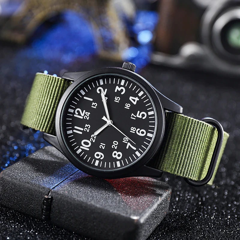 Air Force Field Watch | Fabric Strap | 24 Hours Display | Japan Quartz Movement | 42mm Dial