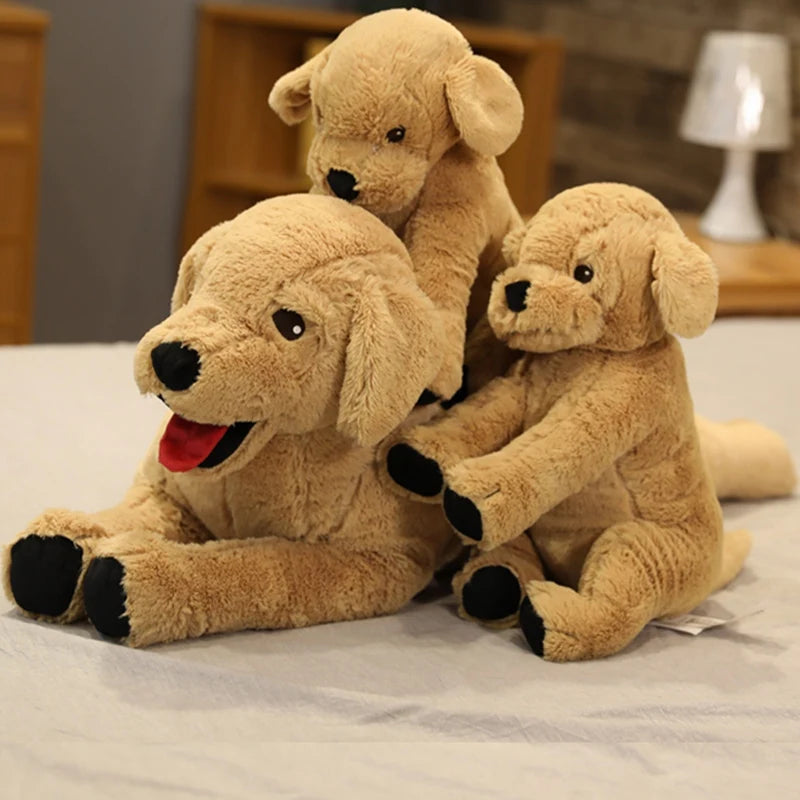 New 35/75cm Simulation Labrador Dog Plush Toy | Creative Realistic Animal Puppy Dolls | Stuffed Soft Toys for Children's Birthday Gift