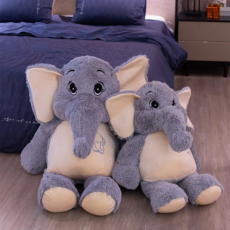 38-98cm Giant Plush Elephant Appease Doll | Stuffed Big Happy Ears Animal Toy | Soft Bed Pillow Cushion for Friends and Lovers | Perfect Gift