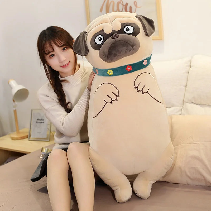 Lifelike Simulation Dog Plush Pug Toys | Soft Stuffed Animals Shar Pei Pug Doll 45cm-90cm | Boyfriend Sleeping Pillow Children Gifts | Alo Trendy