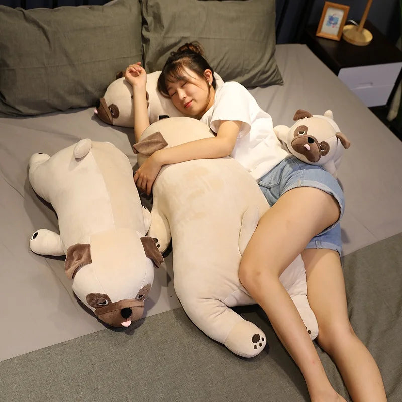 1pcs Large Pug Dog Plush Stuffed Toy | Super Soft Elastic Pillow | Children Birthday Gifts | Sofa Bedroom Cushion | Available in 50/60/70/90cm | Alo Trendy