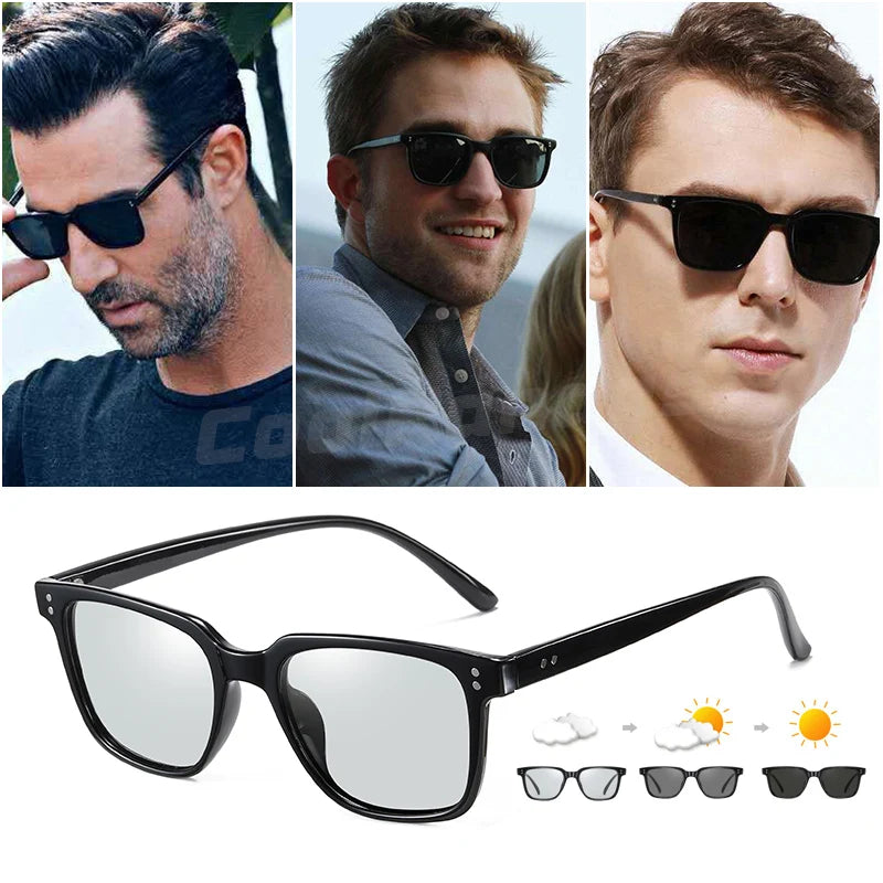 Photochromic Sunglasses Men Polarized Day Night Vision Driving Glasses | Women Retro Rivets Frame Eyewear | zonnebril heren | Alo Trendy