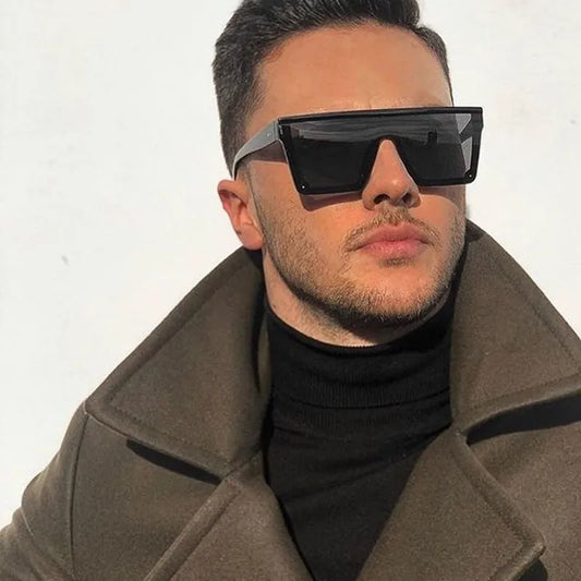 Oversized Shades Sunglasses Man Black | Fashion Square Sun Glasses Male | Vintage Retro Glasses Female Woman | Lentes De Sol Hombre | Alo Trendy