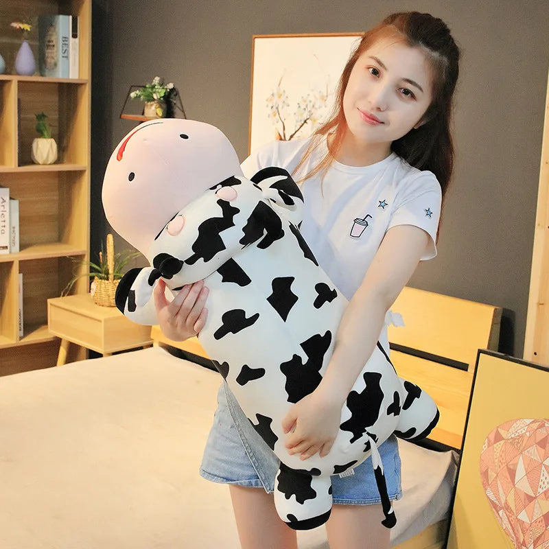 80-120cm Giant Size Lying Cow Soft Plush Sleep Pillow | Stuffed Cute Animal Cattle Plush Toys | Lovely Girls Gift | Alo Trendy