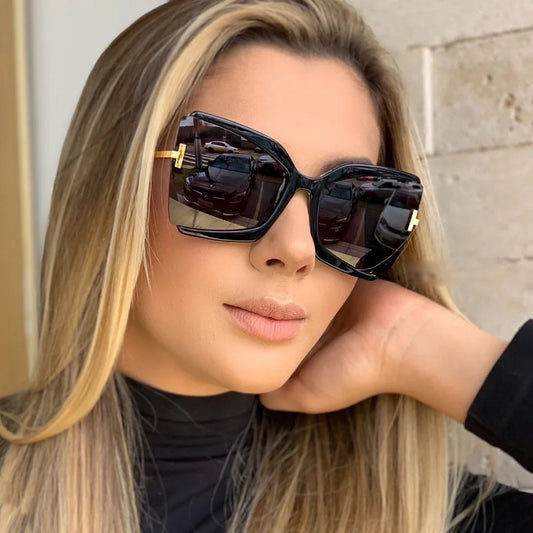 Brand Designer T Sunglasses | New Oversized Square Women Sunglasses | Female Big Frame Colorful Shades for Women