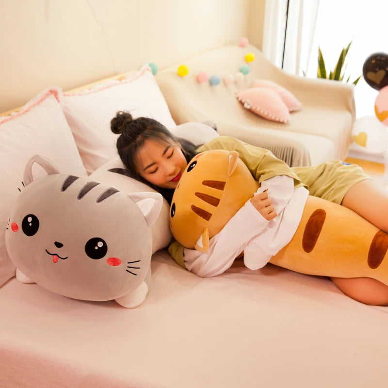 1pc Long Cat Pillow Plush Toy | Soft Stuffed Plush Animal Dolls | Cushion for Kids, Girls, Home Decor Gifts (50-130cm)