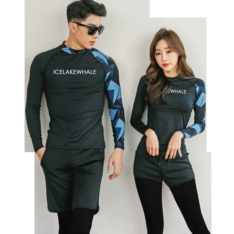 Rash Guard Full Body Suits | Women's or Men's UV Swim Shirt + Leggings/Shorts | Lovers Matching Surfing Swimsuit | Quick Dry | Alo Trendy