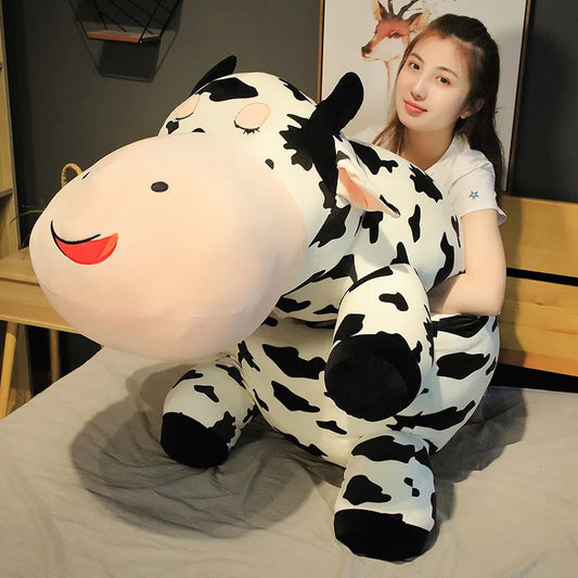 80-120cm Giant Size Lying Cow Soft Plush Sleep Pillow | Stuffed Cute Animal Cattle Plush Toys | Lovely Girls Gift | Alo Trendy