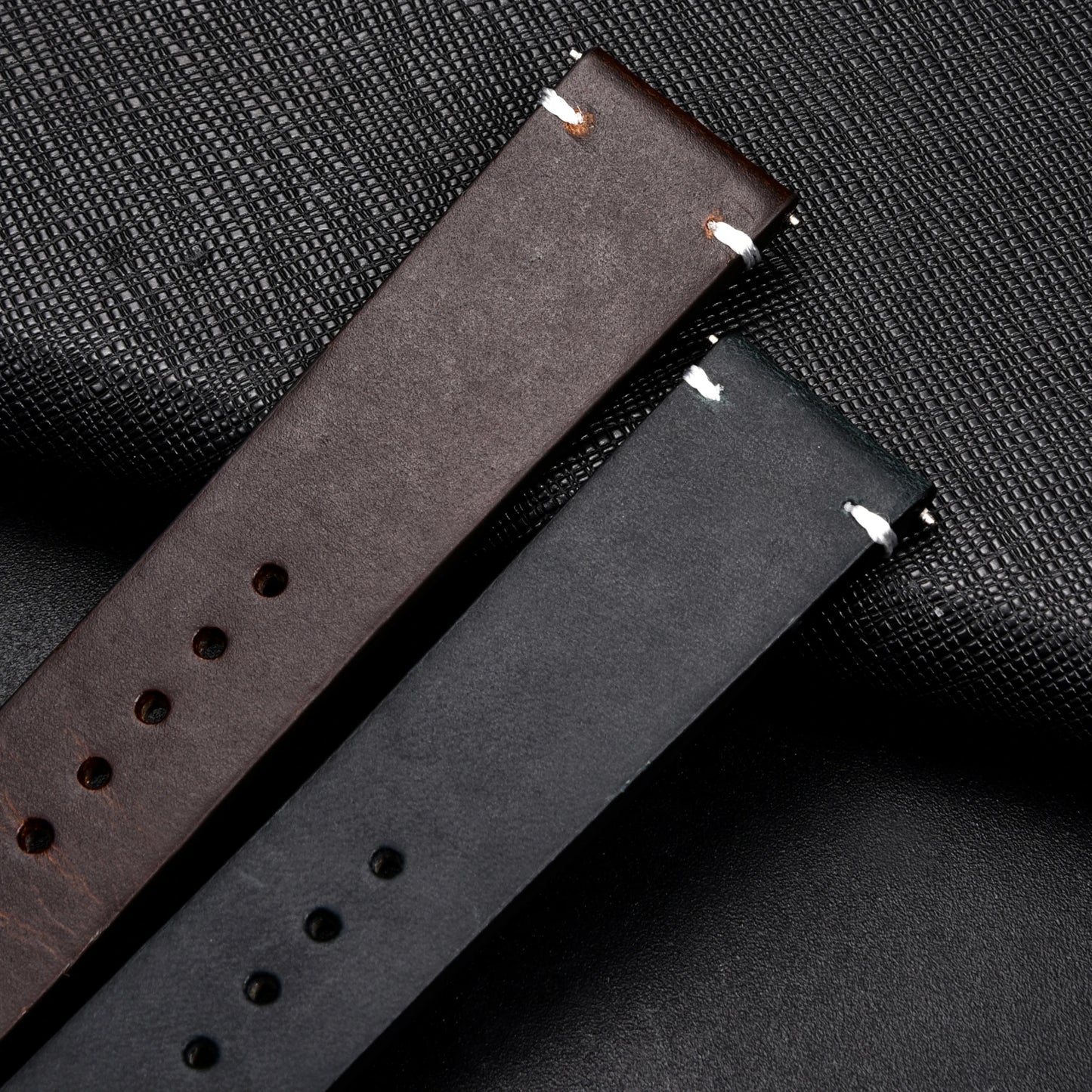 Retro Genuine Leather Strap | Oil Wax Oily Discoloration Cowhide Leather Watchband | 18mm 20mm 22mm 24mm High Quality Business Watch Band