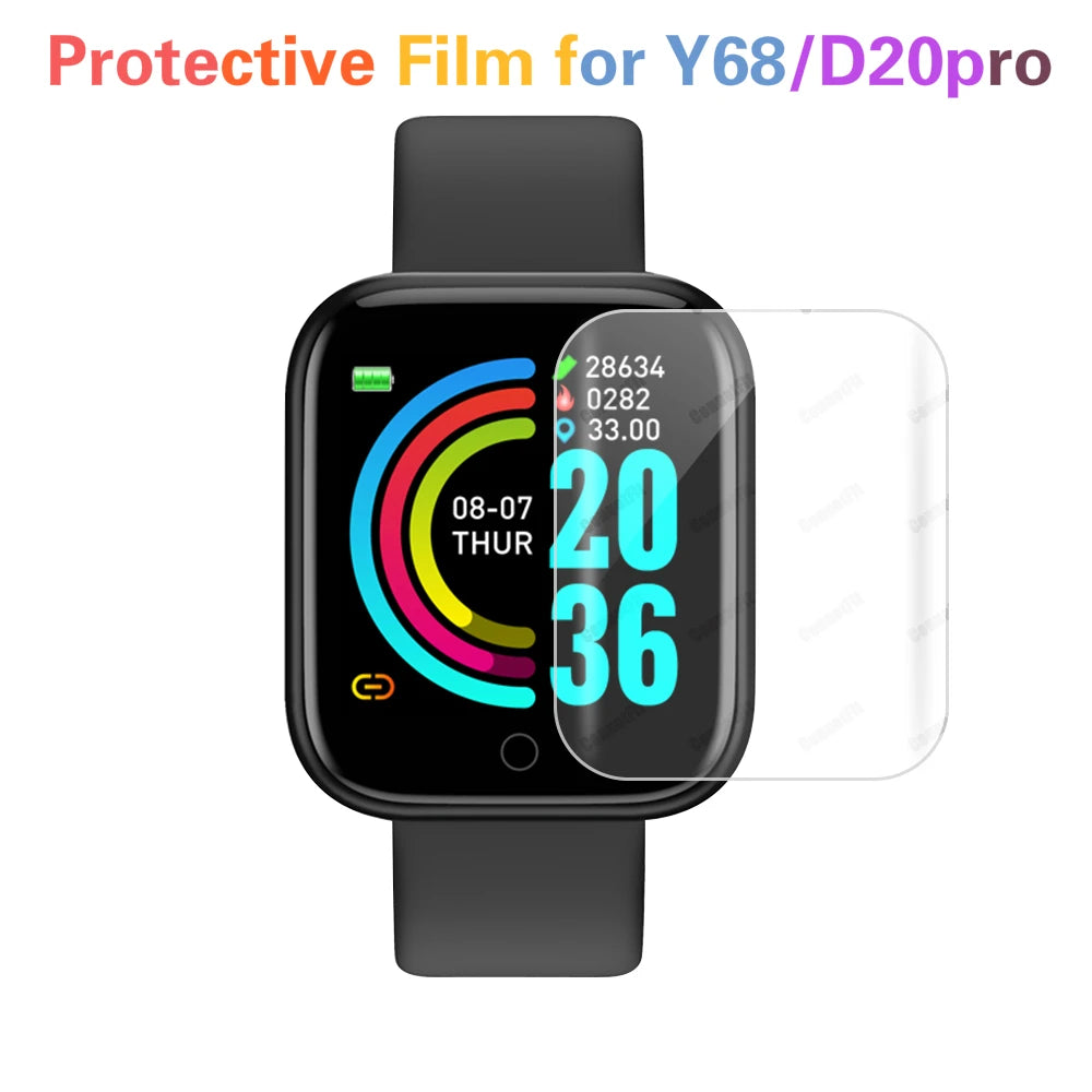 Protective Film for D20 Smart Watches | Hydrogel Screen Protector Cover for Y68 Smart Bracelet Accessories - 1/2pcs