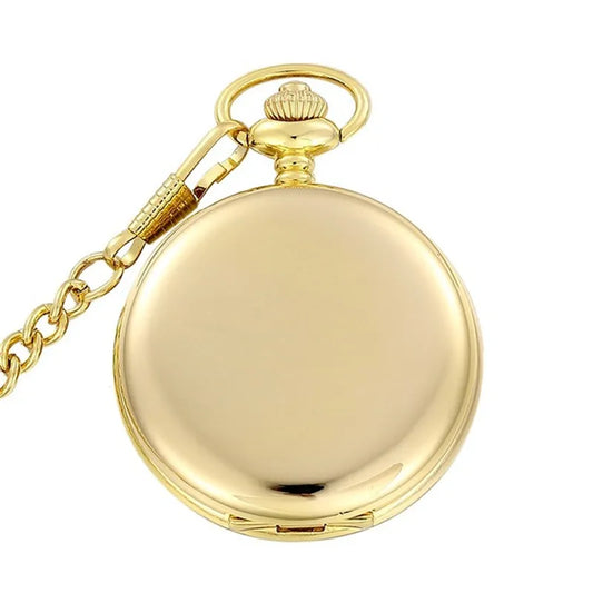 Unique Smooth Steampunk Pocket Watch for Men | Fob Necklace Chain Fashion Quartz Watches | Ideal Gift for Men and Women | Reloj de Bolsillo