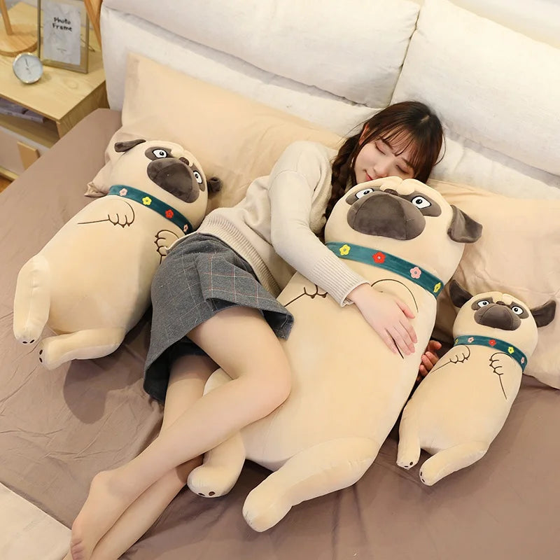 Lifelike Simulation Dog Plush Pug Toys | Soft Stuffed Animals Shar Pei Pug Doll 45cm-90cm | Boyfriend Sleeping Pillow Children Gifts | Alo Trendy