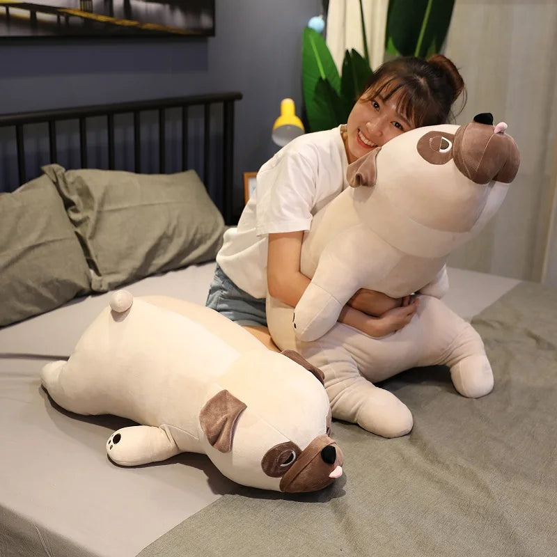 1pcs Large Pug Dog Plush Stuffed Toy | Super Soft Elastic Pillow | Children Birthday Gifts | Sofa Bedroom Cushion | Available in 50/60/70/90cm | Alo Trendy