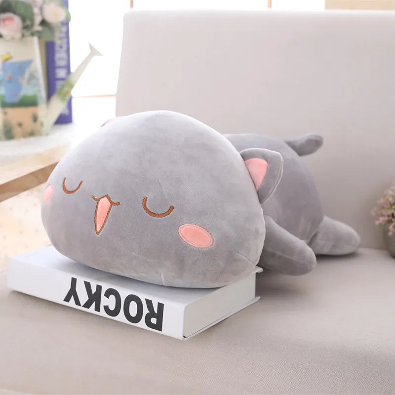 Kawaii Lying Cat Plush Toys | Stuffed Cute Cat Doll Lovely Animal Pillow Soft Cartoon Toys for Children Girls | Christmas Gift