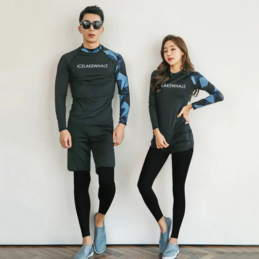 Rash Guard Full Body Suits | Women's or Men's UV Swim Shirt + Leggings/Shorts | Lovers Matching Surfing Swimsuit | Quick Dry | Alo Trendy