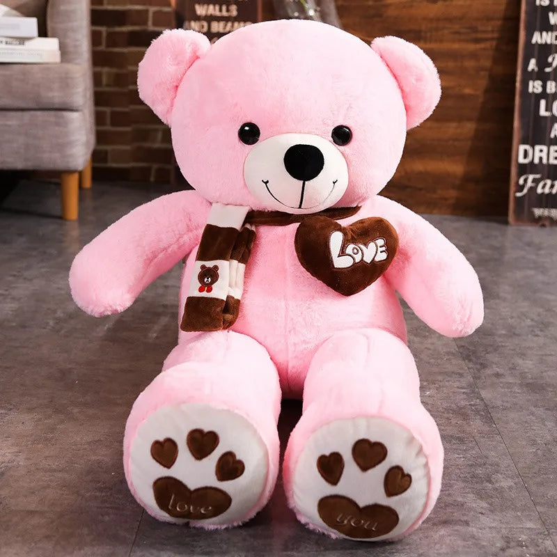 Huggable High Quality Teddy Bear With Scarf | Stuffed Animals Plush Toys Doll Pillow | Perfect Kids Lovers Birthday Baby Gift