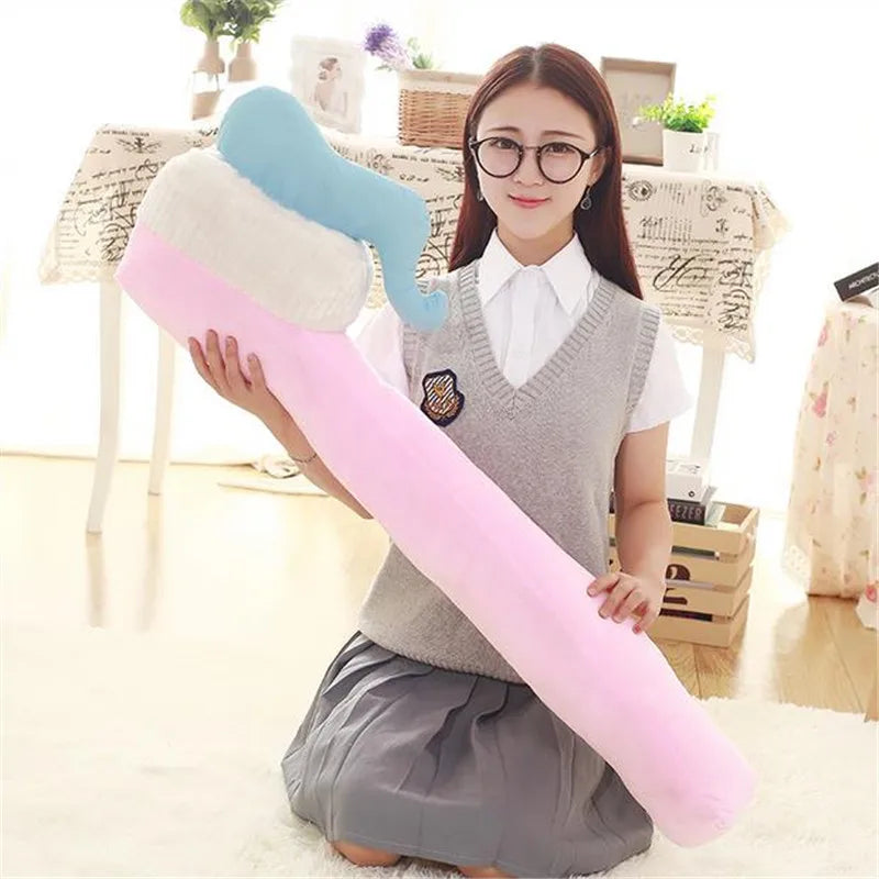 90CM One Piece Creative Toothbrush Pillow | PP Cotton Stuffed Sleeping Pillows | Plush Toy Sofa Decoration Office Cushions | 4 Colors