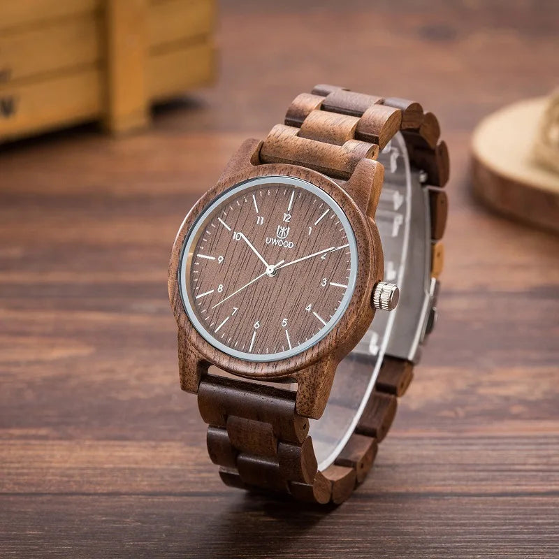 Wood Watch Men Quartz Watches | Retro Sandalwood Wooden Watches for Husband | Bamboo Vintage Wrist Watches