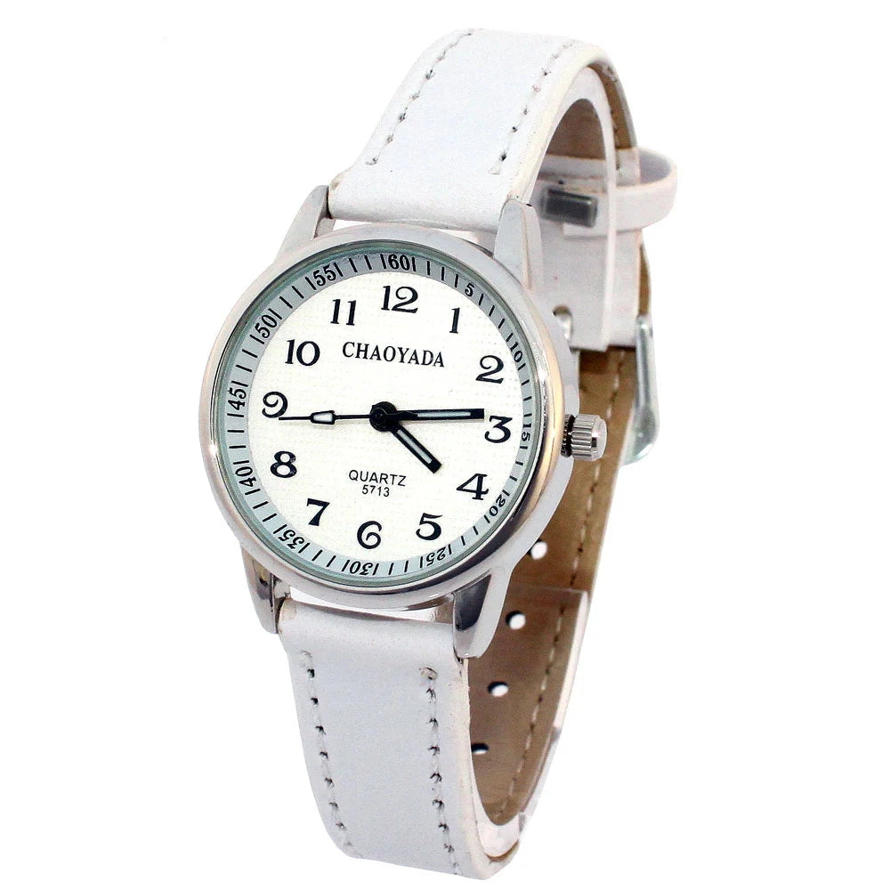 Child Watches Girl Leather Strap | Learn Time Kids Watch | Students Quartz Wristwatch | Casual Fashion Children's Gifts