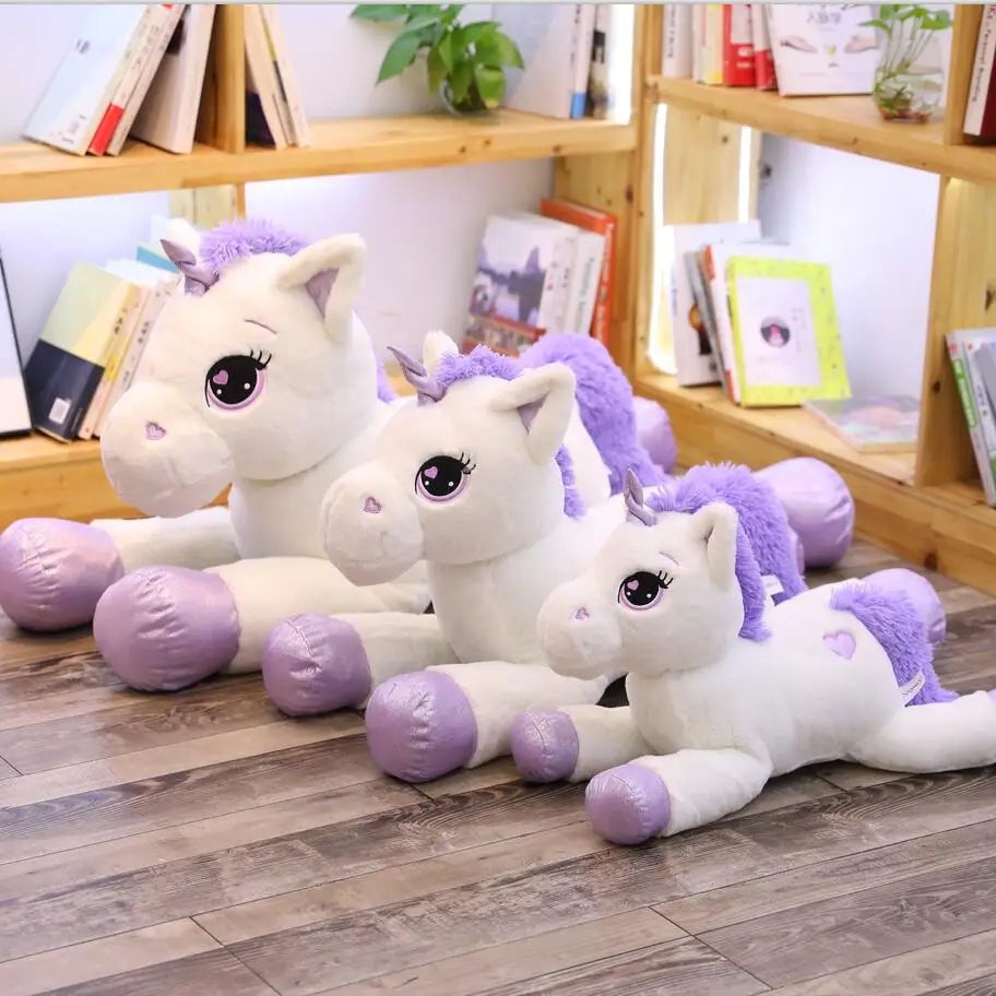 Large Size Cute Unicorn Plush Toys | Pink White Horse Soft Doll | Stuffed Animal Big Size Toys for Children Birthday Gift