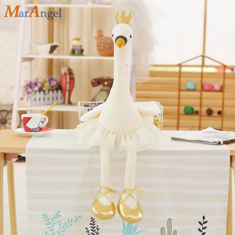 50/80cm Swan Plush Toys | Cute Flamingo Doll Stuffed Soft Animal Doll | Ballet Swan with Crown Baby Kids Appease Toy Gift for Girl | Alo Trendy