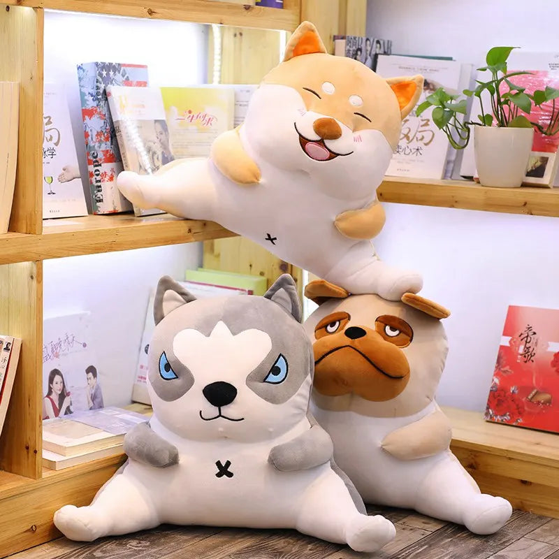 Soft Husky & Shiba Inu & Pug Plush Pillow | Cute Cartoon Animal Dog Stuffed Doll | Bed Sofa Pillow Cushion Toys Friends Gifts | Alo Trendy