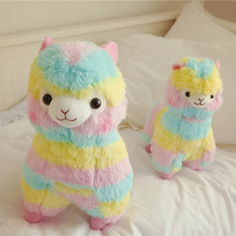 28/35/50cm Rainbow Alpaca Plush Toy | Vicugna Pacos Japanese Soft Plush Alpacasso Sheep Llama Stuffed Toy | Gifts for Kids and Girls