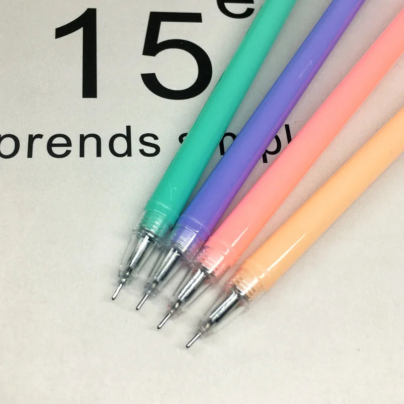 24 PCS Korean Creative Cute Student Black Carbon Pen | Candy Color Caring Cat Office Supplies | Neutral Pen Kawaii School Supplies | Alo Trendy