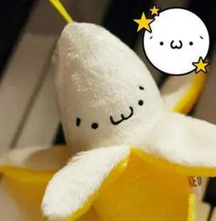 1Pcs Kid Super Cute Banana 7CM Kawaii Stuffed Doll | Mini Key Hook Pendant Plush Toy | Adorable Yellow Fruit Plushie for Backpacks and Bags