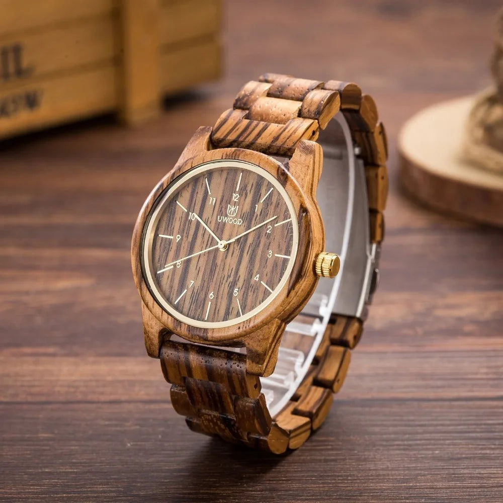 Wood Watch Men Quartz Watches | Retro Sandalwood Wooden Watches for Husband | Bamboo Vintage Wrist Watches