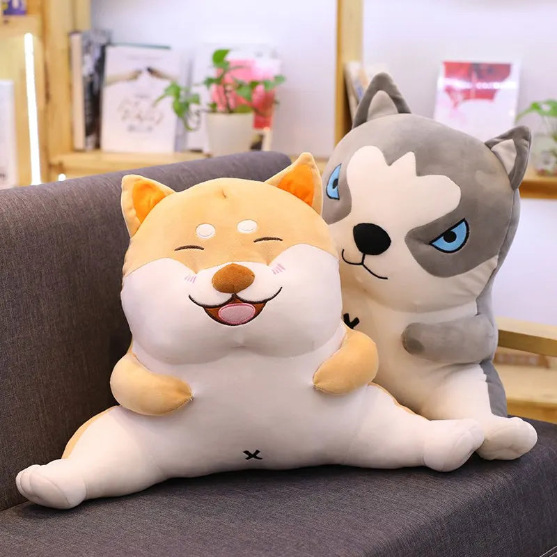 Soft Husky & Shiba Inu & Pug Plush Pillow | Cute Cartoon Animal Dog Stuffed Doll | Bed Sofa Pillow Cushion Toys Friends Gifts | Alo Trendy