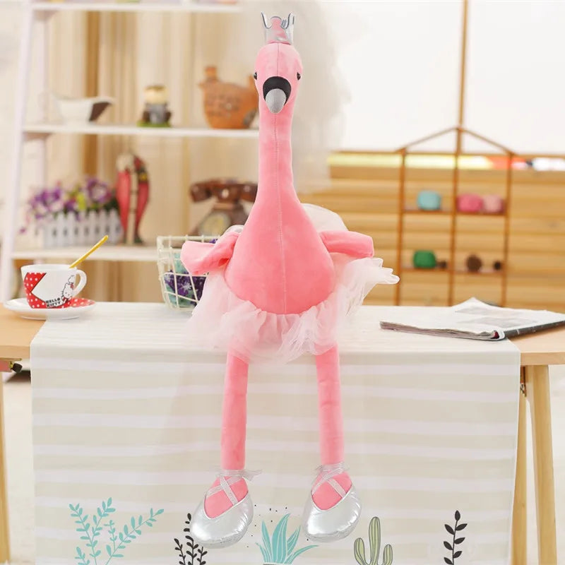 1PC 35CM Swan Plush Toy | Cute Flamingo Doll | Soft Stuffed Animal Ballet Swan with Crown | Baby Kids Appease Toy Gift for Girls