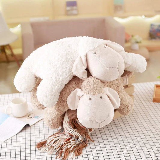 Korea Lamb Folding Plush Pillow | Soft Stuffed Animal Simulation Sheep Plush | Changeable Doll for Friend Room Decor | Chair Cushion | Alo Trendy