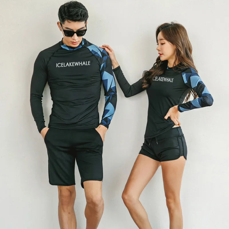 Rash Guard Full Body Suits | Women's or Men's UV Swim Shirt + Leggings/Shorts | Lovers Matching Surfing Swimsuit | Quick Dry | Alo Trendy