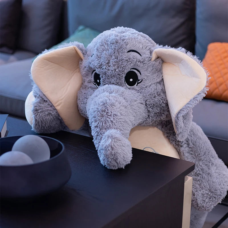 38-98cm Giant Plush Elephant Appease Doll | Stuffed Big Happy Ears Animal Toy | Soft Bed Pillow Cushion for Friends and Lovers | Perfect Gift