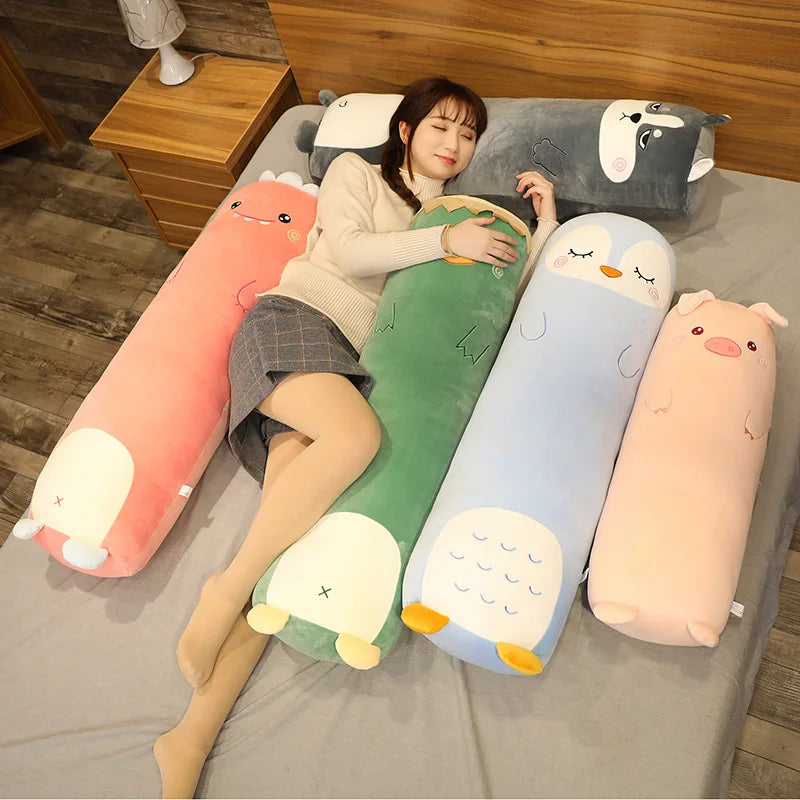 Cartoon Animal Plush Toys | Dinosaur, Pig, Rabbit, Teddy Bear, Husky, Duck Stuffed Soft Long Sleep Pillow Dolls | Perfect Gift for Kids and Girls