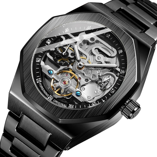 Forsining Classic Tourbillion Mechanical Watch | Skeleton Steampunk Design | Men's Waterproof Automatic Wristwatch | Relogio Masculino