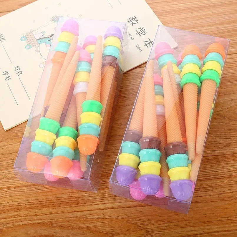 20 Pcs Cartoon Ice Cream Gel Pen Wholesale | Creative Stationery Cute Student Office School Writing Tools | Alo Trendy