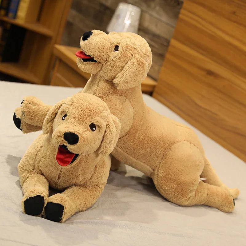 New 35/75cm Simulation Labrador Dog Plush Toy | Creative Realistic Animal Puppy Dolls | Stuffed Soft Toys for Children's Birthday Gift