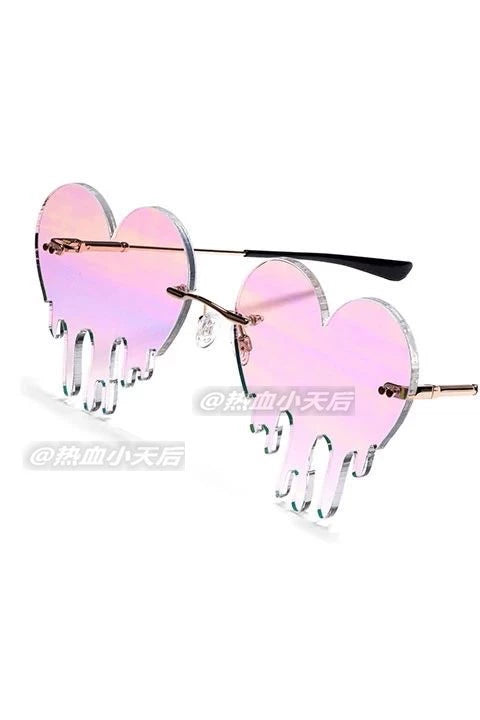 Melt Heart Trendy Rimless Sunglasses | Fashionable UV Protection Eyewear for Women | Alo Trendy