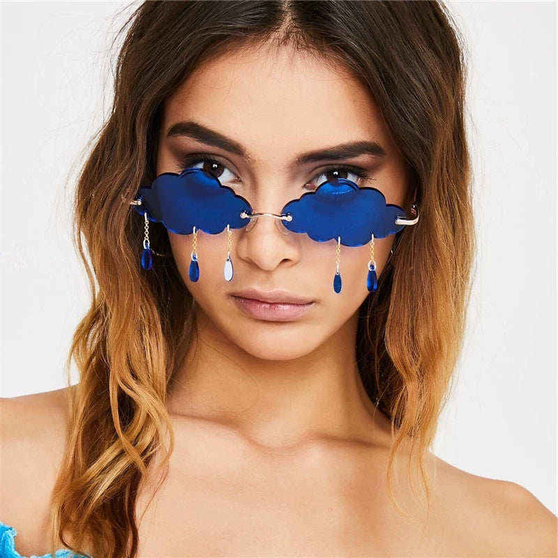 New Arrival Ins Super Popular Street Shot Internet-Famous Sunglasses | Tide Retro Stylish Summer Candy Color Cloud Water Drop Sunglasses for Women | Alo Trendy