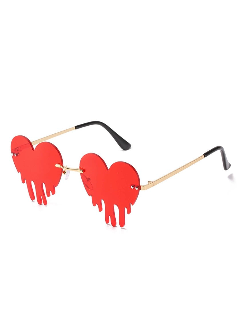 Fashion Retro Heart-Shaped Sunglasses | Ins Cute Young Adult Funny Disco Jumping Photo Internet Celebrity Exaggerated Personalized Sun Glasses | Alo Trendy