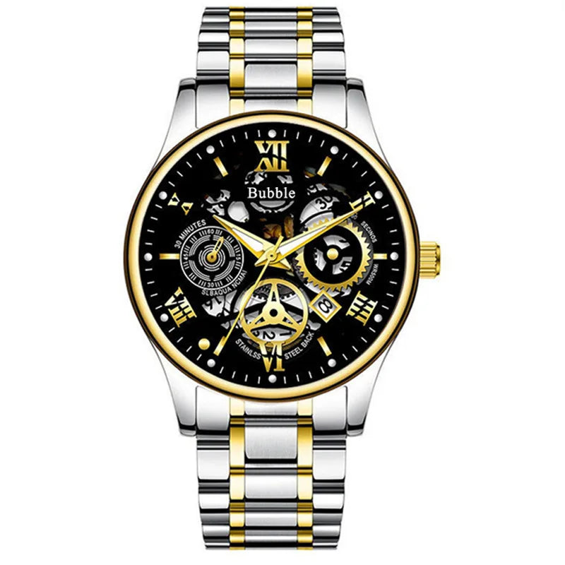 Watch For Men | Trendy High-End Light Luxury Versatile Quartz Watches | Glow Waterproof Roman Hollow Male's Clock