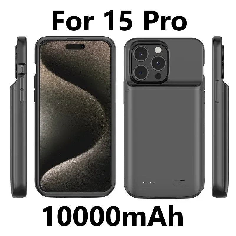 10000mAh Battery Charger Case for iPhone 14 Plus/15 Pro/12 Pro Max/11 Pro/X/XS/XR/XS Max/6/6S/7/8 Plus | High-Capacity Power Bank Case