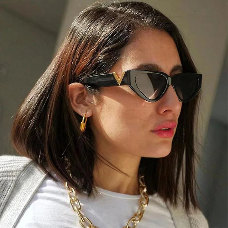 Luxury Glamour Women Sunglasses | Stylish V Brand Cat Eye Sun Glasses | Trend Classic Ladies Eyewear UV400