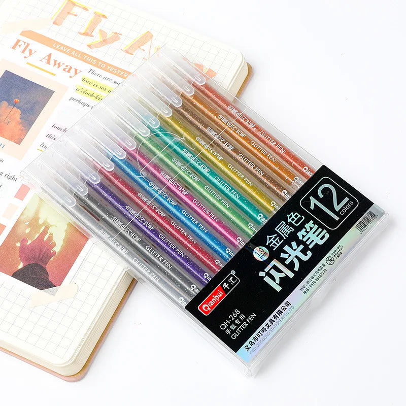 12Pcs/Set Creative Cute Morandi Simple Small Fresh Color Gel Pen | Kawaii Quick Drying Cap Neutral Pen Journal Supplies Stationery - Alo Trendy