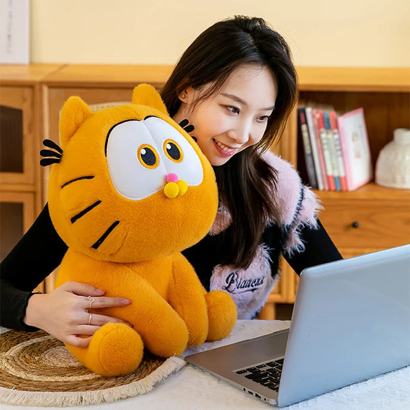 Adorable Orange Big Face Cat Plush Toy | Cute Big Eyes Chubby Cat Doll | Kawaii Stuffed Children's Birthday Gifts & Kid Sleeping Companion