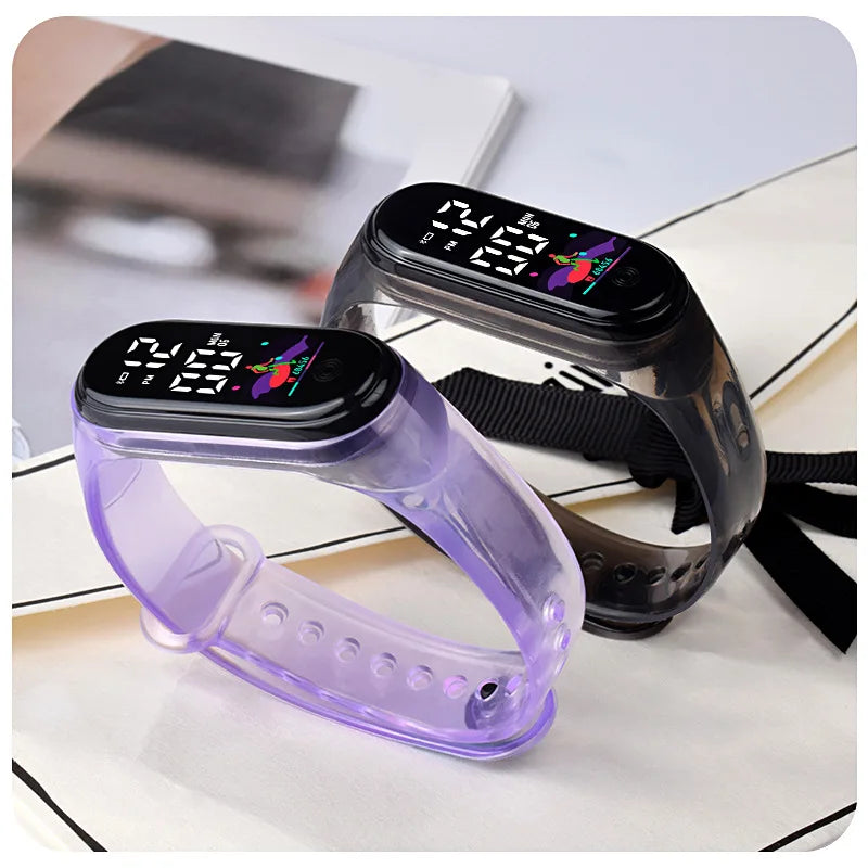 Candy Color Transparent Kids Watches for Boys and Girls | Sports Silicone LED Digital Watch | Fashion Bracelet Birthday Gift